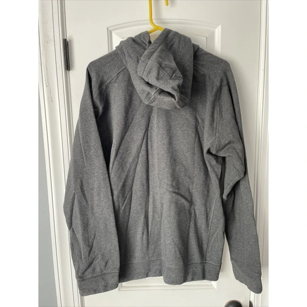 Adidas Big Logo Hoodie Pullover ClimaWarm Sweatshirt Black Gray Medium